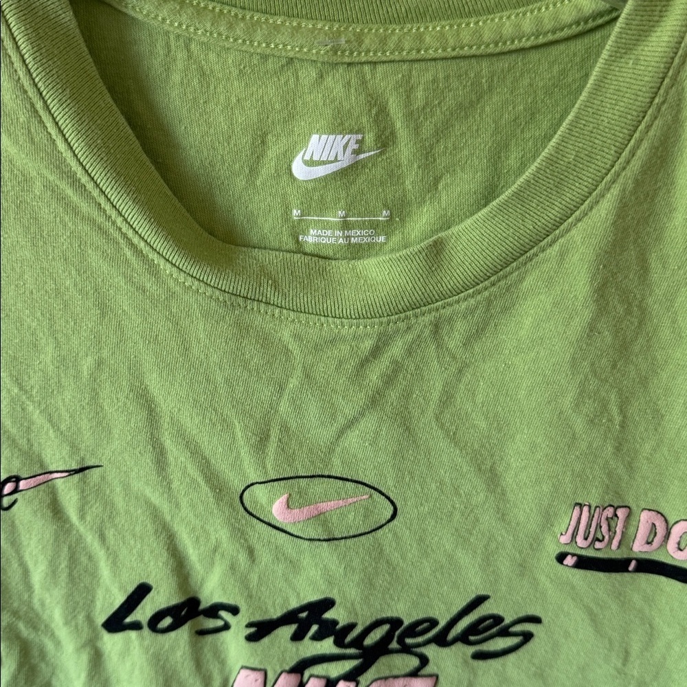 Nike Lime Green Los Angeles Tee SZ M - Picture 2 of 4